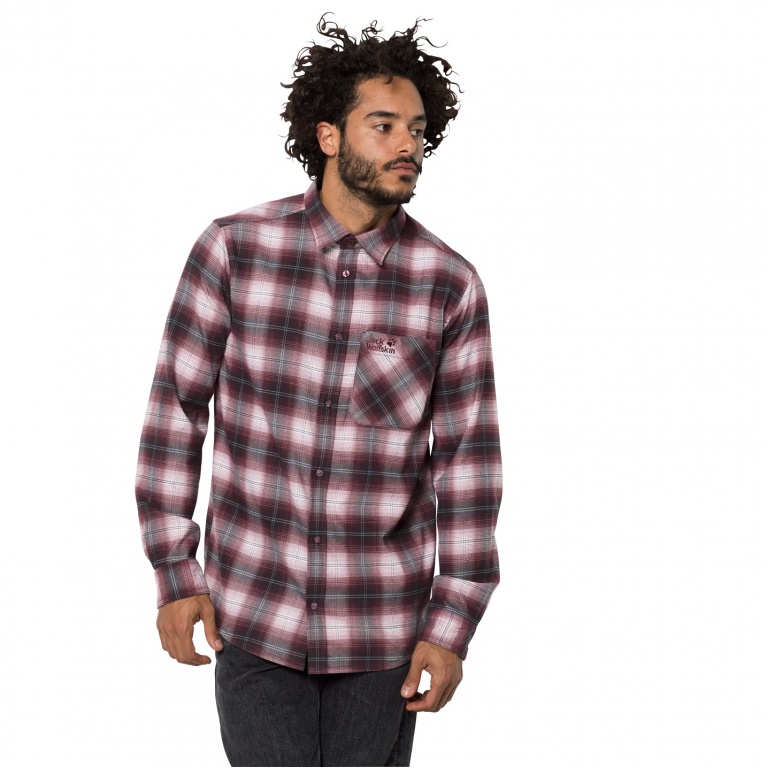 Jack Wolfskin Langarmhemd Light Valley weinrot Herren